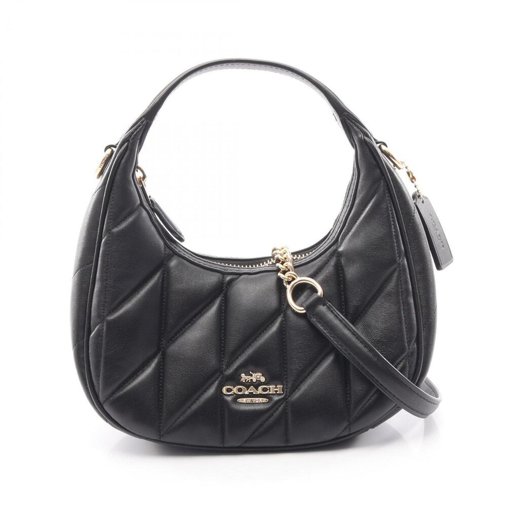 Coach Carmen Mini Quilted 2-Way Handbag, Leather, Women's, Black (CY710)